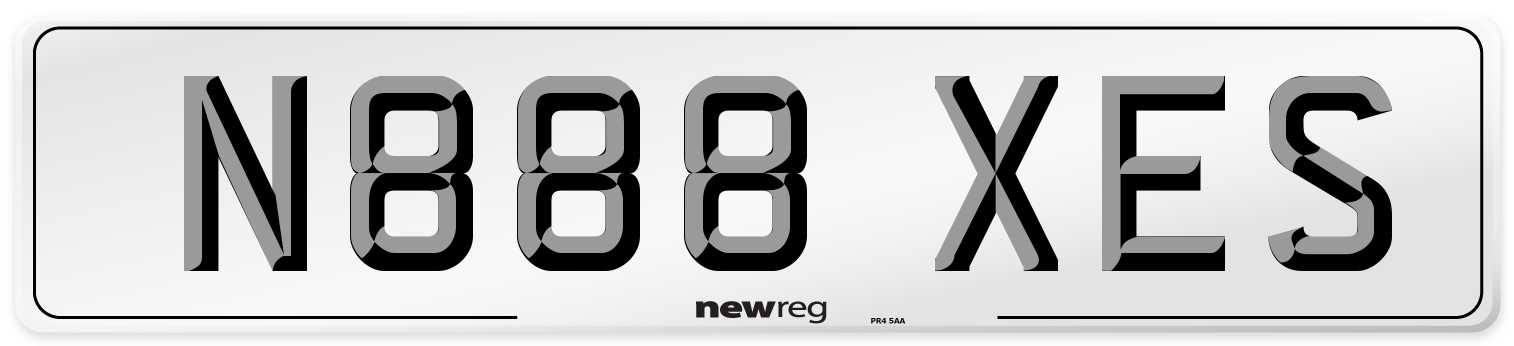 N888 XES Number Plate from New Reg